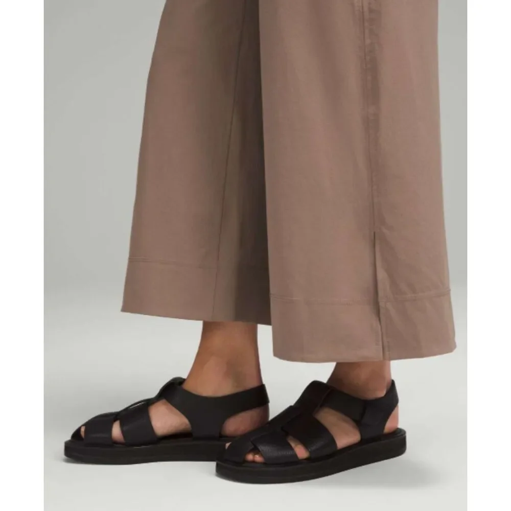Lululemon Stretch Woven High-Rise Wide-Leg Cropped Pant, Taupetastic, Size M - Picture 4 of 10